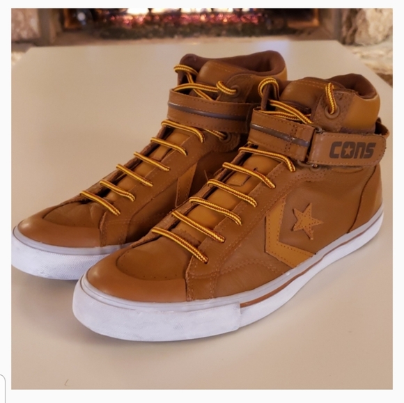 tan leather high tops